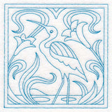 Art Nouveau Floral Quilting - Heron (Double Run)