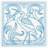 Art Nouveau Floral Quilting - Heron (Double Run)