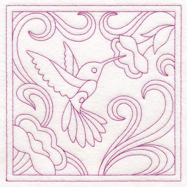 Art Nouveau Floral Quilting - Hummingbird (Double Run)
