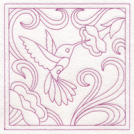 Art Nouveau Floral Quilting - Hummingbird (Double Run)