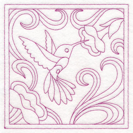 Art Nouveau Floral Quilting - Hummingbird (Double Run)