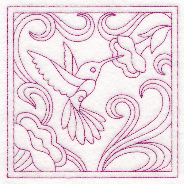 Art Nouveau Floral Quilting - Hummingbird (Double Run)