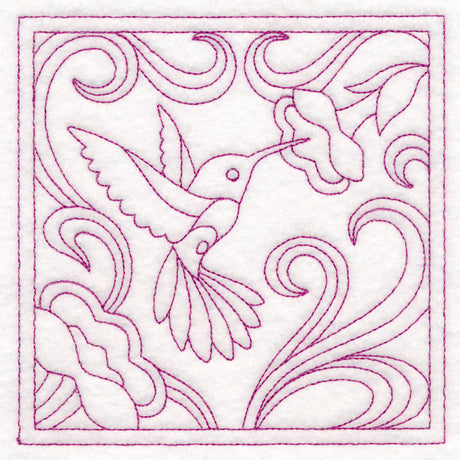 Art Nouveau Floral Quilting - Hummingbird (Double Run)