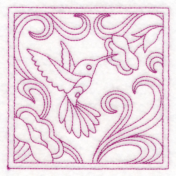 Art Nouveau Floral Quilting - Hummingbird (Double Run)