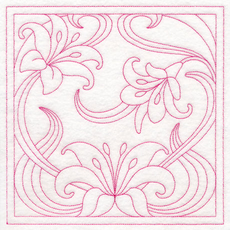 Art Nouveau Floral Quilting - Lily (Double Run)