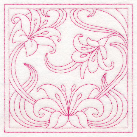 Art Nouveau Floral Quilting - Lily (Double Run)