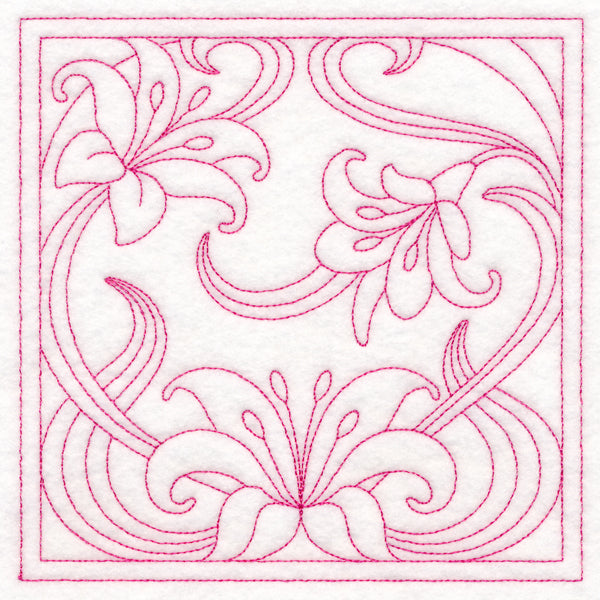 Art Nouveau Floral Quilting - Lily (Double Run)