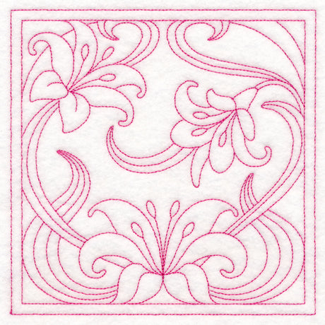 Art Nouveau Floral Quilting - Lily (Double Run)