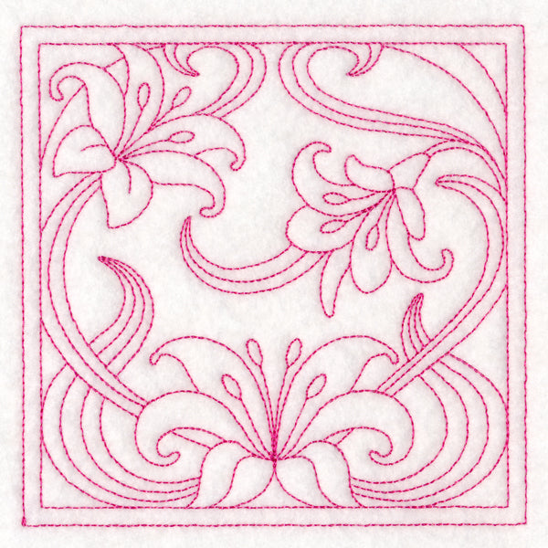 Art Nouveau Floral Quilting - Lily (Double Run)