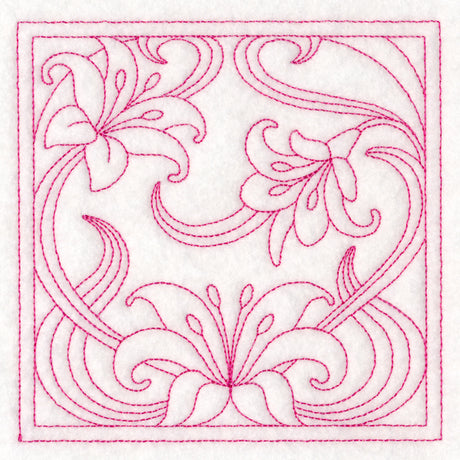 Art Nouveau Floral Quilting - Lily (Double Run)