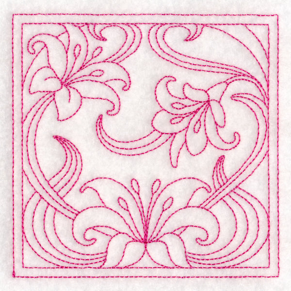 Art Nouveau Floral Quilting - Lily (Double Run)