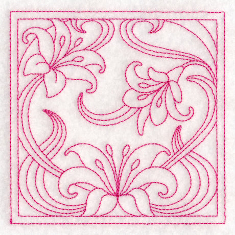 Art Nouveau Floral Quilting - Lily (Double Run)