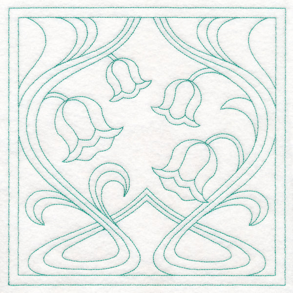 Art Nouveau Floral Quilting - Lily of the Valley (Double Run)
