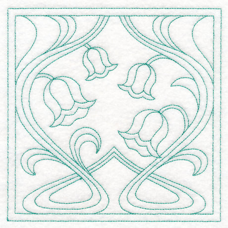 Art Nouveau Floral Quilting - Lily of the Valley (Double Run)