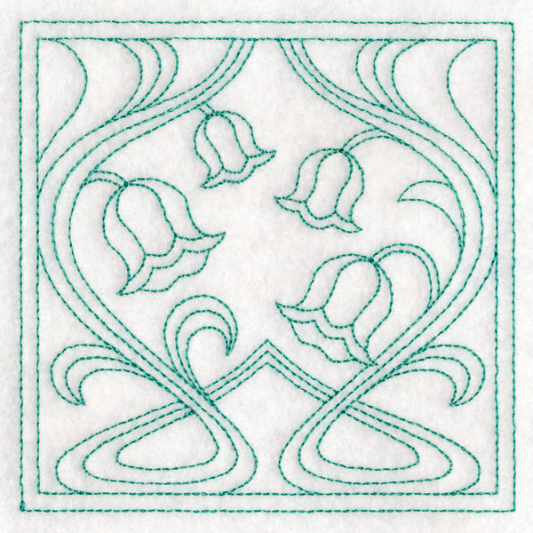 Art Nouveau Floral Quilting - Lily of the Valley (Double Run)