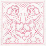 Art Nouveau Floral Quilting - Poppy (Double Run)