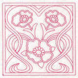 Art Nouveau Floral Quilting - Poppy (Double Run)