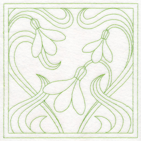 Art Nouveau Floral Quilting - Snowdrop (Double Run)