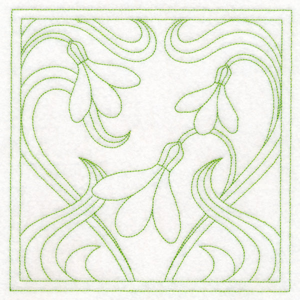 Art Nouveau Floral Quilting - Snowdrop (Double Run)