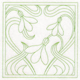 Art Nouveau Floral Quilting - Snowdrop (Double Run)