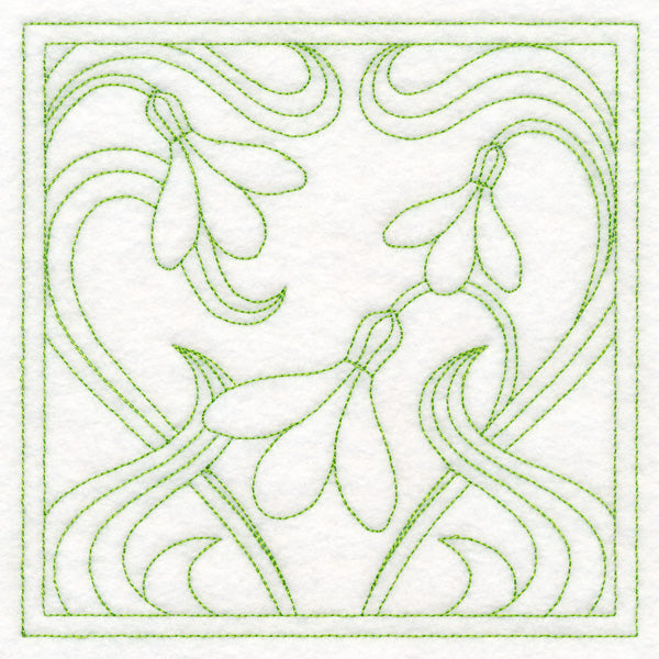 Art Nouveau Floral Quilting - Snowdrop (Double Run)