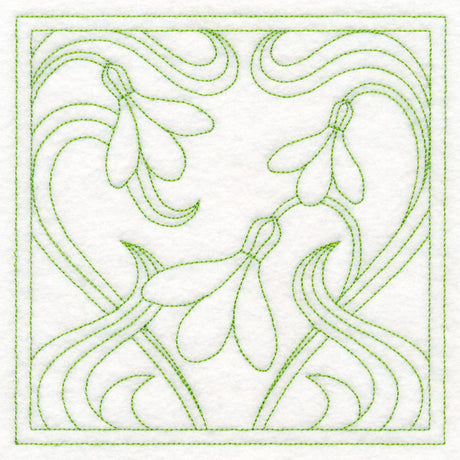 Art Nouveau Floral Quilting - Snowdrop (Double Run)