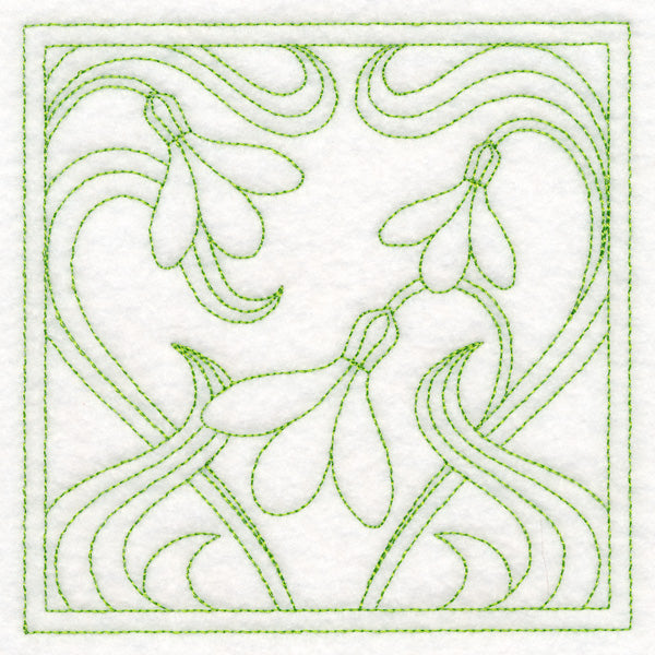 Art Nouveau Floral Quilting - Snowdrop (Double Run)