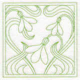 Art Nouveau Floral Quilting - Snowdrop (Double Run)