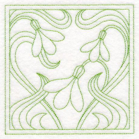 Art Nouveau Floral Quilting - Snowdrop (Double Run)