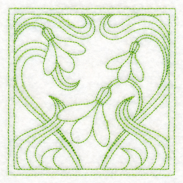 Art Nouveau Floral Quilting - Snowdrop (Double Run)
