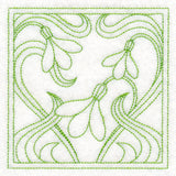 Art Nouveau Floral Quilting - Snowdrop (Double Run)