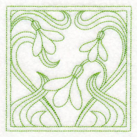 Art Nouveau Floral Quilting - Snowdrop (Double Run)
