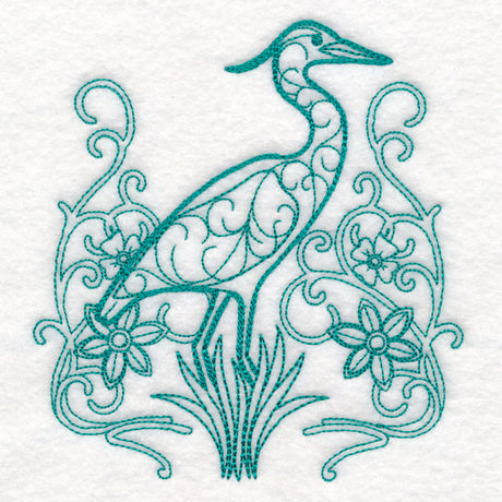 Delicate Heron Doodle (Vintage)