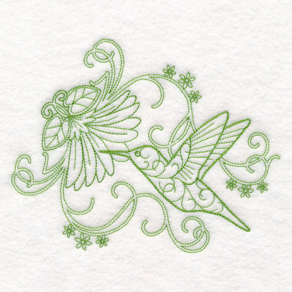 Delicate Hummingbird Doodle (Vintage)