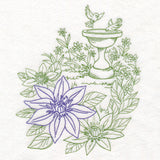 Garden Bird Bath Etching