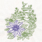 Garden Bird Bath Etching