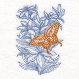 Garden Lily Butterfly Etching