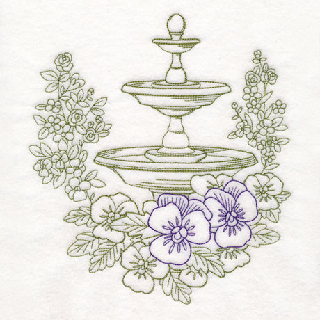 Garden Fountain Etching