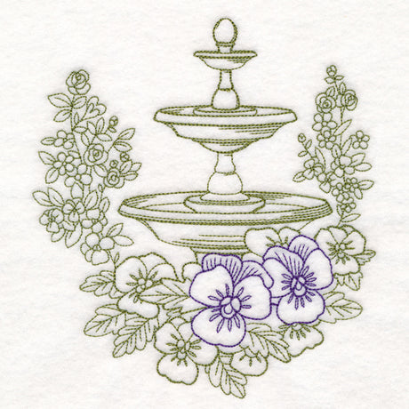 Garden Fountain Etching