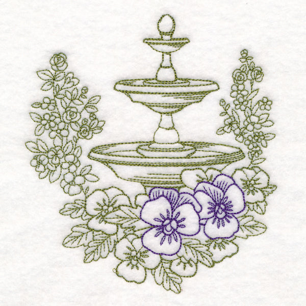 Garden Fountain Etching