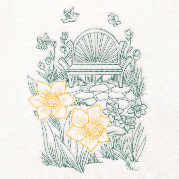 Garden Bench Etching