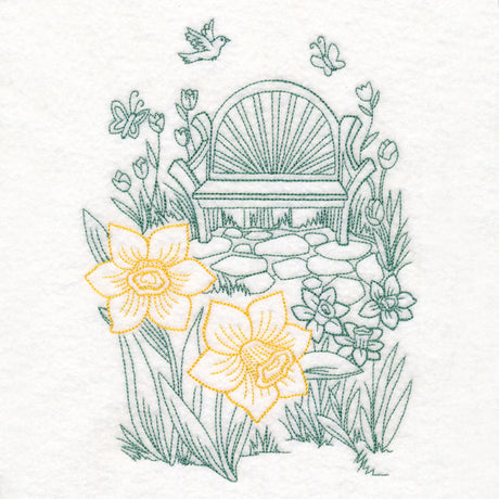 Garden Bench Etching