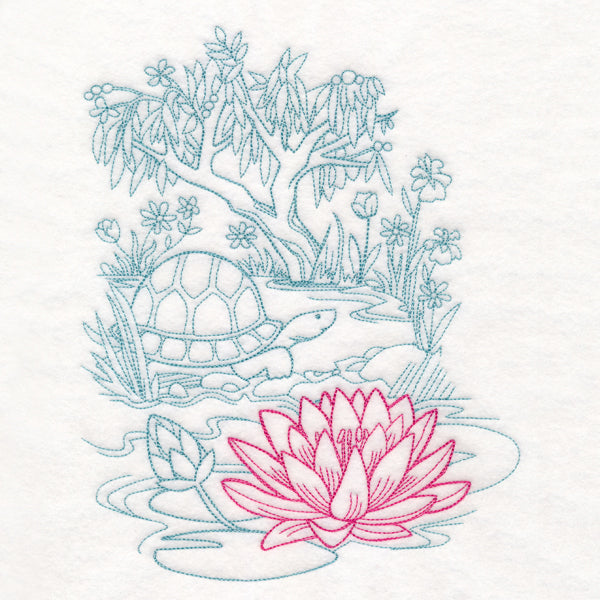 Garden Lotus Etching