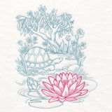 Garden Lotus Etching