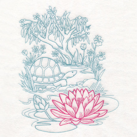 Garden Lotus Etching