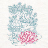 Garden Lotus Etching