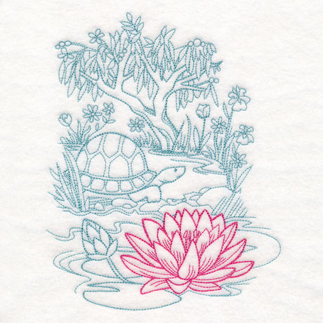 Garden Lotus Etching