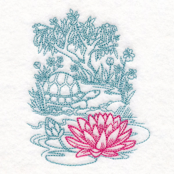 Garden Lotus Etching