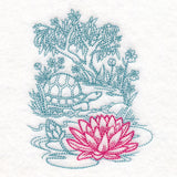 Garden Lotus Etching
