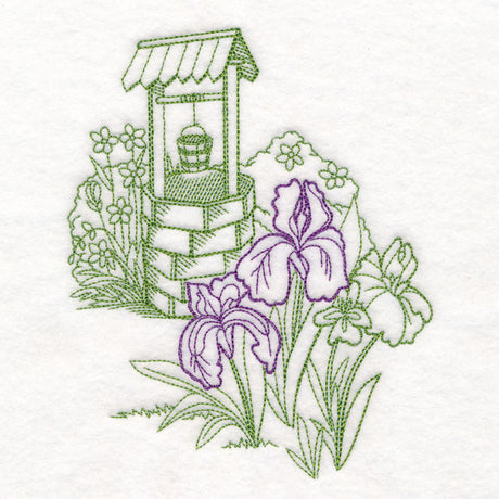 Garden Wishing Well Etching